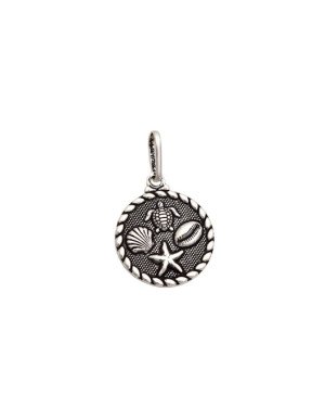 Pingente AG (Envelhecido) Tartaruga Concha Buzio Estrela Mar  - G3 - 15mm x 24mm - 1.65gr