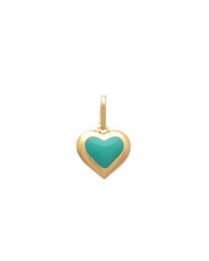 Pingente Coracao Borda Abaulada Lisa Meio p/ Resina - 00 - 11mm x 17mm - 0.63gr