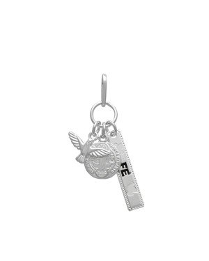 Pingente AG Sao Bento/Espirito St/Placa Fe (Resina Preto/Branco) - G3 - 12mm x 32mm - 1.85gr