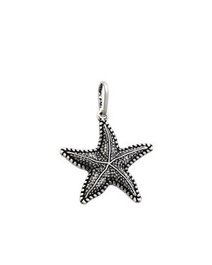 Pingente AG (Envelhecida) Estrela Mar Borda Torcida 20mm  - G3 - 21mm x 29mm - 1.57gr
