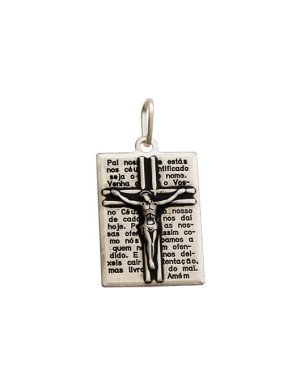 Pingente AG Escapulario Cristo c/ Pai Nosso  - G1 - 20mm x 39mm - 6.23gr