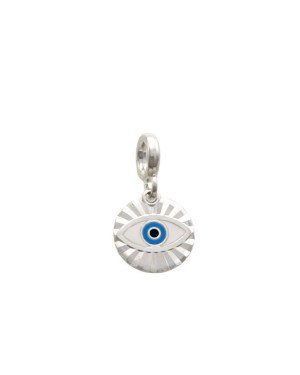 Pingente AG Berloque Olho Grego  (Branco/Azul/Preto) - G5 - 12mm x 20mm - 1.53gr