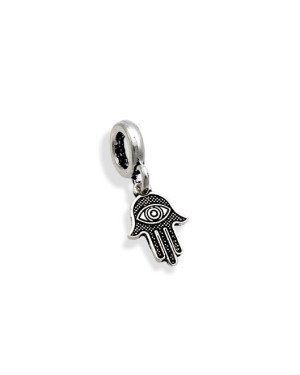 Pingente AG (Envelhecido) Berloque Mao de Santa Luzia  - G5 - 10mm x 20mm - 0.83gr
