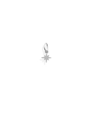 Pingente AG Estrela 8 Pontas Lisa 6mm  - G5 - 6mm x 6mm - 0.20gr