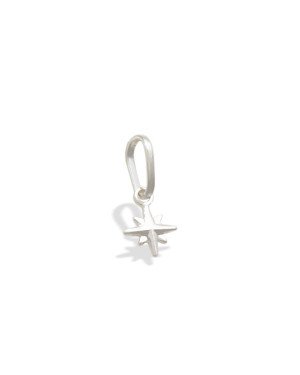 Pingente AG Estrela 8 Pontas Estampada 6mm  - G5 - 6mm x 6mm - 0.18gr