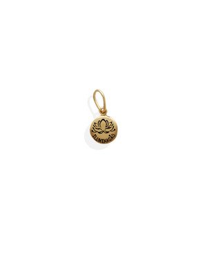 Pingente Medalha 4mm Flor de Lotus "Iluminacao" - 00 - 4mm x 6mm - 0.38gr
