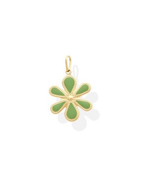 Pingente Flor Borda Bolinha p/ Resina  - 00 - 20mm x 31mm - 1.92gr