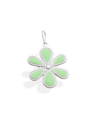 Pingente AG Flor Borda Bolinha p/ Resina  - G3 - 20mm x 31mm - 2.60gr