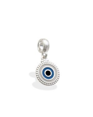Pingente AG Berloque Olho Grego (Branco/Azul/Preto) - G5 - 11mm x 24mm - 1.45gr