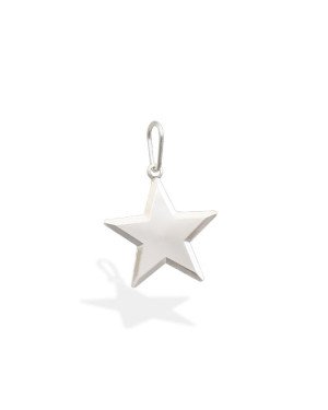 Pingente AG Estrela Lisa Reta Estampada  - G1 - 18mm x 26mm - 1.13gr