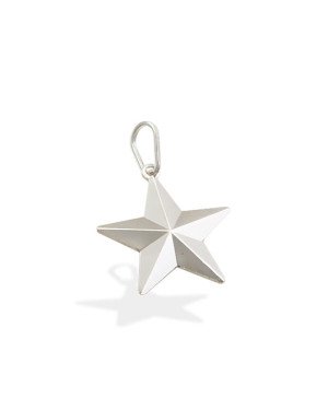 Pingente AG Estrela Diamantada Facetada - G1 - 18mm x 26mm - 1.08gr