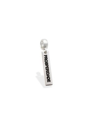 Pingente AG Berloque Placa "Prosperidade" - G5 - 4mm x 28mm - 1.26gr