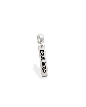 Pingente AG Berloque Placa "Equilibrio" - G5 - 4mm x 28mm - 1.28gr