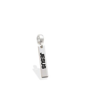 Pingente AG Berloque Placa "Jesus" - G5 - 4mm x 28mm - 1.36gr