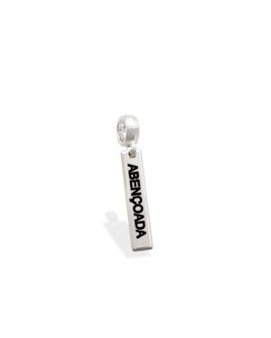 Pingente AG Berloque Placa "Abencoada" - G5 - 4mm x 28mm - 1.26gr