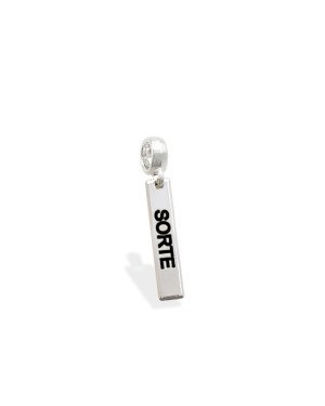 Pingente AG Berloque Placa "Sorte" - G5 - 4mm x 28mm - 1.26gr