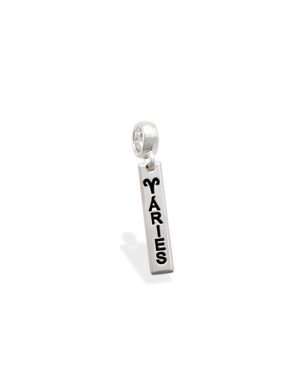 Pingente AG Berloque Placa Signo "Aries" - G5 - 4mm x 28mm - 1.27gr