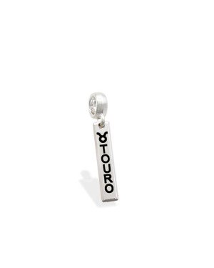 Pingente AG Berloque Placa Signo "Touro" - G5 - 4mm x 28mm - 1.25gr