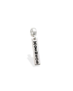 Pingente AG Berloque Placa Signo "Gemeos" - G5 - 4mm x 28mm - 1.28gr
