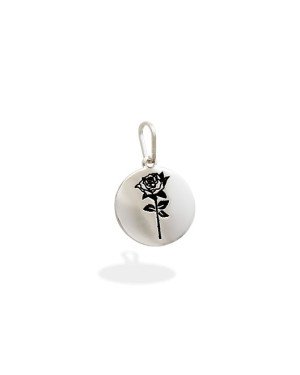 Pingente AG Medalha "Rosa" - G3 - 15mm x 23mm - 1.64gr