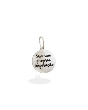Pingente AG Medalha "Seja Sua Propria Inspiracao" - G3 - 15mm x 23mm - 1.64gr