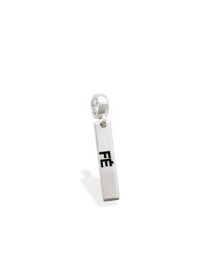 Pingente AG Berloque Placa "Fe" - G5 - 4mm x 26mm - 1.26gr