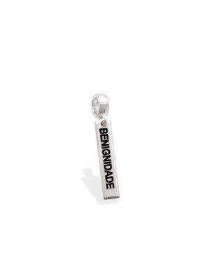 Pingente AG Berloque Placa "Benignidade" - G5 - 4mm x 26mm - 1.29gr