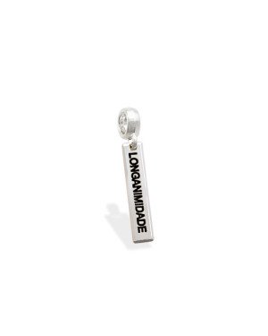 Pingente AG Berloque Placa "Longanimidade" - G5 - 4mm x 26mm - 1.26gr
