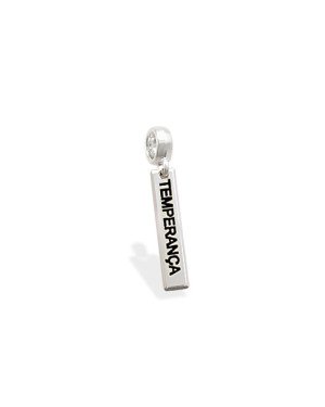 Pingente AG Berloque Placa "Temperanca" - G5 - 4mm x 26mm - 1.27gr