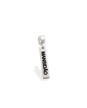 Pingente AG Berloque Placa "Mansidao" - G5 - 4mm x 26mm - 1.28gr