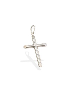 Pingente AG Cruz Macica Diamantado Centro 30mm  - G1 - 20mm x 39mm - 1.67gr