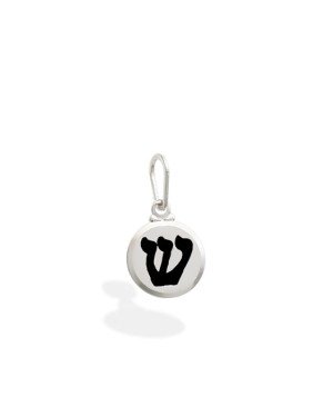 Pingente AG Medalha "Shin" Simbolo Judaico  - G3 - 11mm x 19mm - 0.99gr