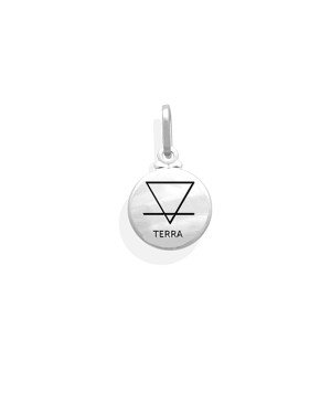 Pingente AG Medalha Elemento "Terra" - G3 - 12mm x 19mm - 1.09gr