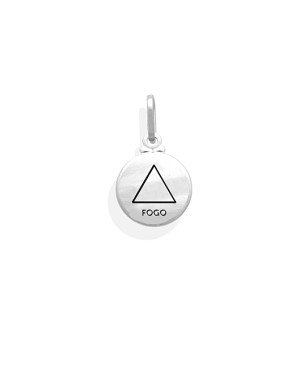 Pingente AG Medalha Elemento "Fogo" - G3 - 12mm x 19mm - 1.09gr