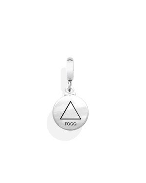 Pingente AG Berloque Elemento "Fogo" - G5 - 12mm x 19mm - 1.64gr