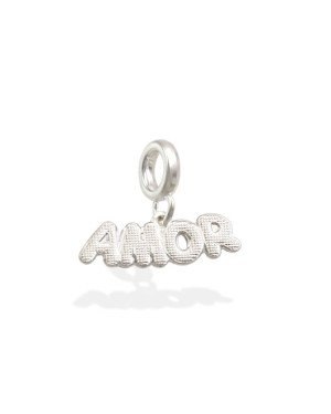 Pingente AG Berloque "Amor" Reticulada  - G5 - 17mm x 15mm - 0.97gr