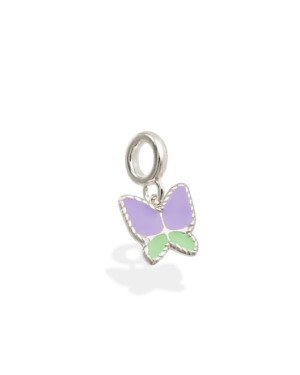 Pingente AG Berloque Borboleta (Lavanda/Verde Tropical) - G5 - 10mm x 18mm - 1.11gr