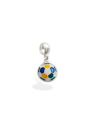 Pingente AG Berloque Bola "Cores da Bandeira" - G5 - 11mm x 23mm - 1.50gr