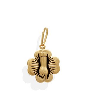 Pingente Trevo c/ Figa (Resina) - 00 - 15mm x 24mm - 1.07gr