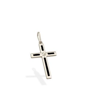 Pingente AG Cruz 25mm Diamantada p/ Resina  - G3 - 16mm x 34mm - 1.11gr