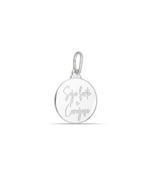 Pingente  AG Medalha "Seja Forte e Corajosa" (Sem Resina) - G3 - 15mm x 25mm - 1.60gr