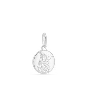 Pingente AG Medalha "Sao Miguel" (Verso Escrita) Sem Resina - G3 - 11mm x 19mm - 1.50gr