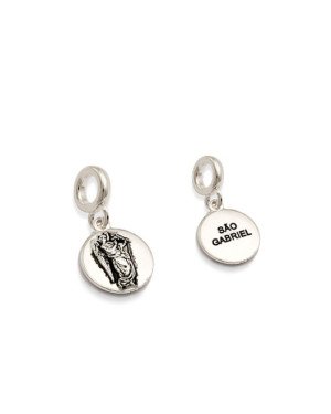 Pingente AG Berloque "Sao Gabriel"(Verso Escrita) - G5 - 11mm x 22mm - 1.97gr