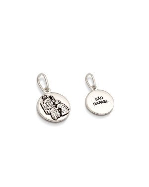 Pingente AG Medalha "Sao Rafael" (Verso Escrita) - G3 - 11mm x 22mm - 1.59gr