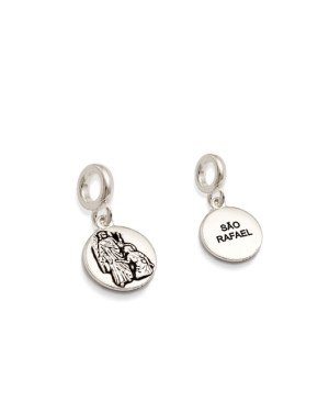 Pingente AG Berloque Medalha "Sao Rafael" (Verso Escrita) - G5 - 11mm x 22mm - 2.00gr