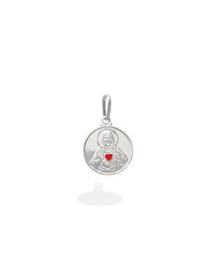 Pingente AG Medalha Sagrado Coracao de Jesus - G3 - 15mm x 25mm - 1.58gr