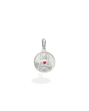 Pingente AG Medalha Sagrado Coracao de Maria  - G3 - 15mm x 25mm - 1.56gr