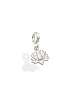 Pingente AG Berloque Flor de Lotus  - G5 - 9mm x 18mm - 0.87gr