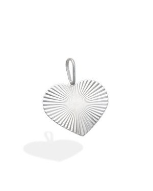 Pingente AG Coracao Diamantado 25mm  - G1 - 25mm x 30mm - 2.15gr