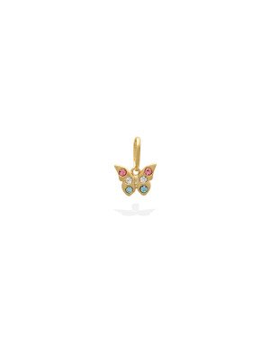 Pingente Borboleta 10x7.5mm p/ Pedras Coloridas - 00 - 10mm x 12mm - 0.39gr